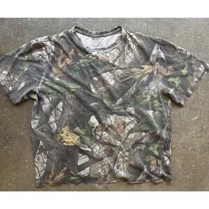 Outfitters Ridge Thrash Tattered Camo Tee T-shirt Mens Size Large Grunge Hunting